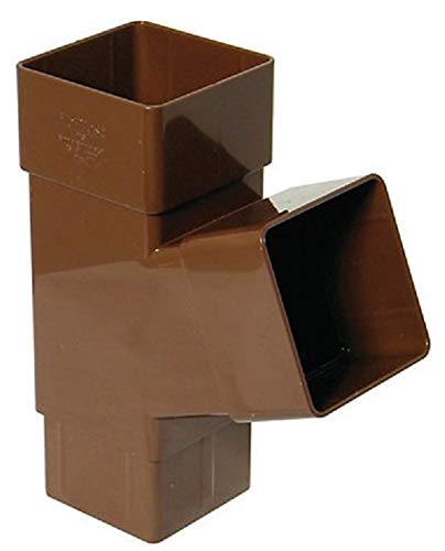 Floplast Brown Square 67.5° Gutter Branch(Dia)65mm from B&Q