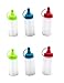 Dependable Industries Inc. Essentials 6-Pack Mini Condiment Squeeze Bottles Set - BPA FREE, Leak-Proof, Easy Fill & Squeeze - Perfect for Ketchup, Mustard, Mayo - Ideal for Travel, BBQ, School, Picnic