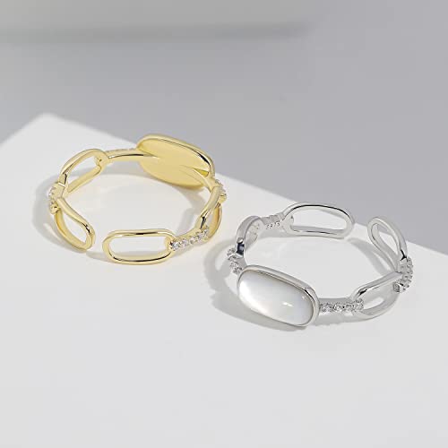 Bague en perle faite à la main en argent 925 géométrique Meissa - 4