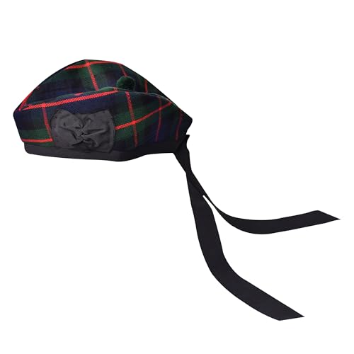 Image of Glengarry Cap-Traditional Scottish Hat, Acrylic Wool Tartan Glengarry hat, Kilts /Bagpipes Accessories