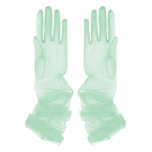 Aniler Womens 21 Tulle Long Wedding Bridal Elbow Length Sheer Opera Party Gloves (Lime Green 21 Length)