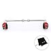 Silver Adjustable Spreader Bar Set with 16pcs Red Adjustable Lichi Straps Sports Training Fitness Gear Home Indoor Gyms with Fur Flocking Storage Bag