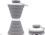 Zero Collapsible Travel Water Bottle Foldable Reusable Ultra Portable Silicone BPA Free Leakproof...