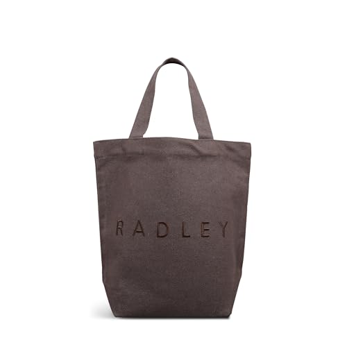 RADLEY London Canvas Tote Bag for Women – Durable Everyday Shopping Bag, Reusable Eco-Friendly Shoulder Bag with Embroidered Logo, Brown (25 cm x 25 cm x 14 cm)