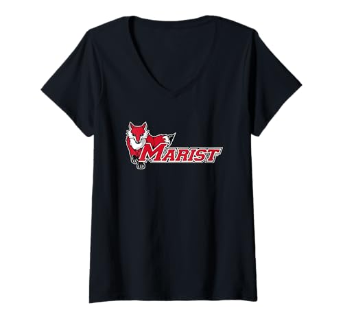 Womens Marist Red Foxes Mascot Officially Licensed V-Neck T-Shirt