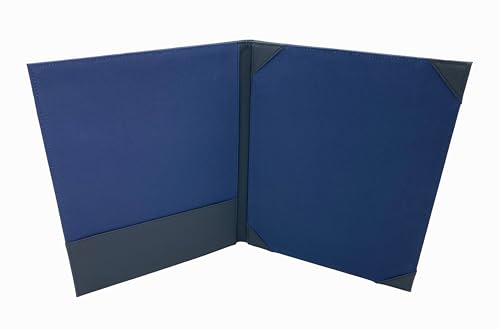 Catálogo para Comprar On-line Curpiel al mejor precio. 44 Folder Porta Título 30x40 cm Imitación Piel Con Esquineros Interiores y Papelera, Tapa Acolchada, Acabado Cosido, Color Azul.