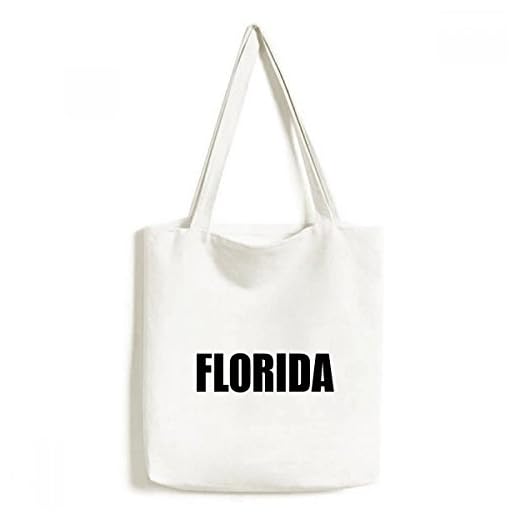 DIYthinker Män Florida Amerika stad namn miljövänlig tygväska shoppinghandväska hantverk tvättbar 33 cm x 40 cm (13 tum x 16 tum) flerfärgad