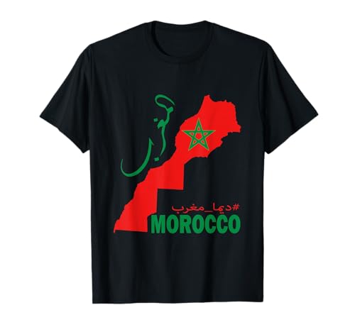 Flagge Marokkos Dima Maghreb Karte von Marokko T-Shirt