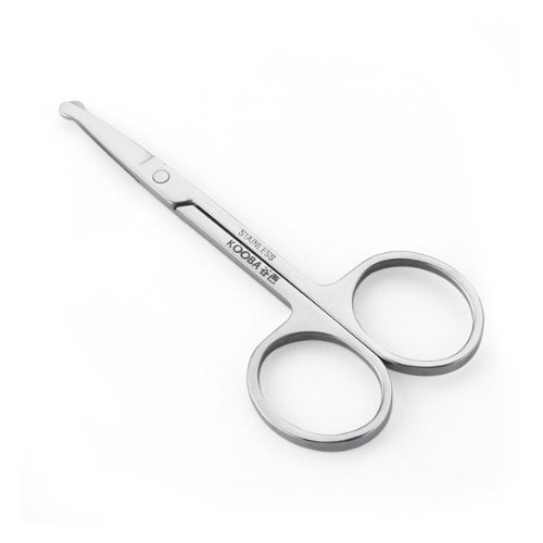 FACILLA® Stainless Steel Straight Mustache Nose Ear Hair Scissors Trimmer Safety Tip