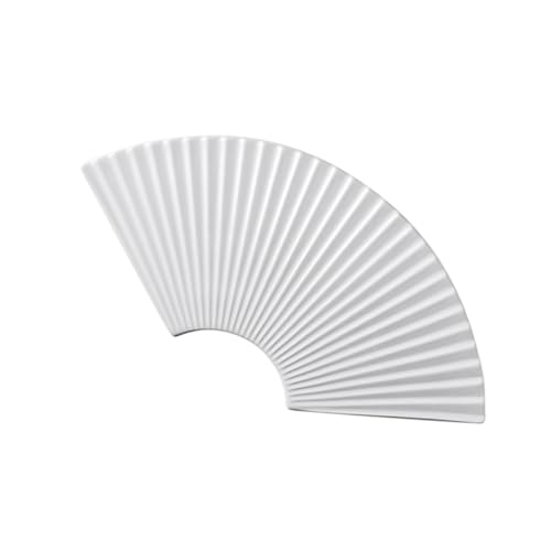 QUMIIRITY 日式寿司皿 陶瓷扇形プレート 仕切り付き 食品収納兼用 フルーツや前菜の盛り付けに 家用 レストラン対応