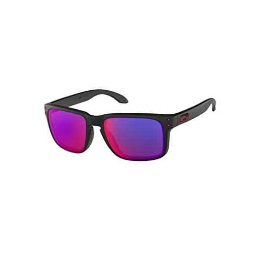 Oakley Holbrook OO9102 Conjunto de óculos de sol com capa original e acessórios (5 itens), (36) Matte Black/Positive Red Iridium, 55 mm