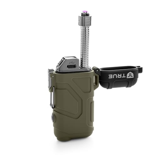 True Plasma Lighter XRL | Flameless and Fuel-Free, Plasma Arc Technology, 100+ Ignitions on a Single Charge, Windproof, Water-Resistant, Compact and Rugged Design - Olive/Black