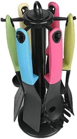 Küchenutensilien Set, Küchenhelfer Set, 7-teiliges Set aus Nylon, antihaftbeschichtet, hitzebeständig, Küchenutensilien, Löffel, Eiertrenner, Pfannenwender, Kochschaufel-Sets