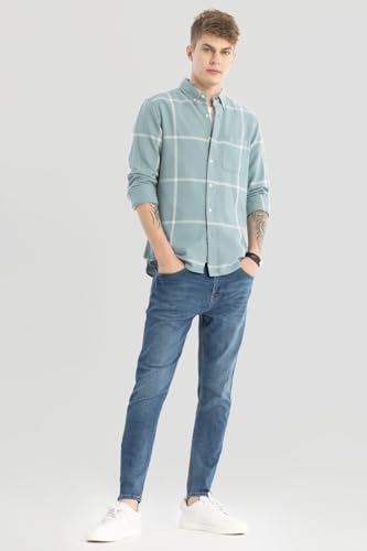 Image of SNITCH Aquamarine Checks Shirts