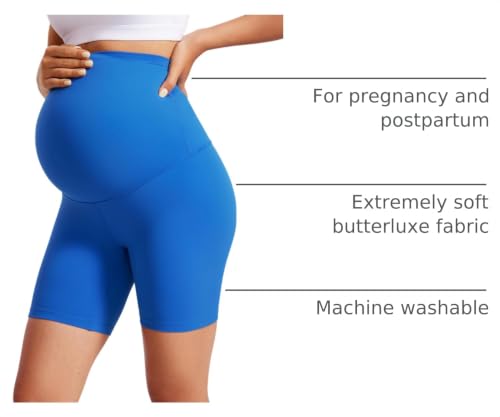 Image of CRZ YOGA Maternity Biker Shorts 6 inch | Butterluxe, Extremely Soft, Gentle Compression, Yoga, Super High Rise, U-shaped Belly, Pregnancy and Postpartum