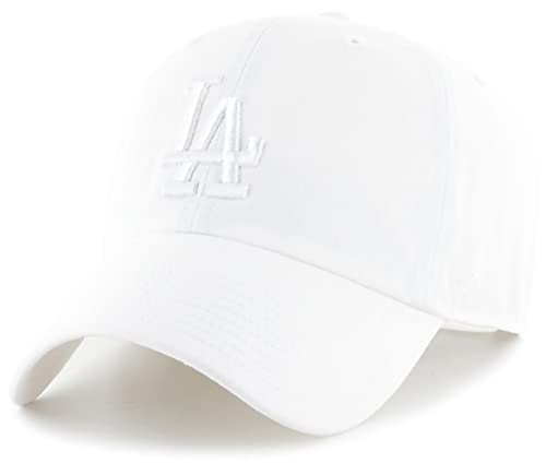 '47 MLB White/White Clean Up Adjustable Hat Cap, Adult One Size (Los Angeles Dodgers White/White)