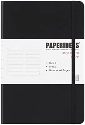 （08:00時点） PAPERIDEAS ノート A5 ハードカバー (横罫, ブラック)