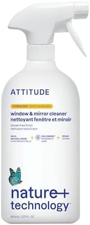 ATTITUDE Window and Mirror Cleaner, EWG Verified, Plant- and Mineral-Based Ingredients, Vegan and Cruelty-free Household Products, Citrus Zest, 27.1 Fl Oz ATTITUDE Window and Mirror Cleaner, EWG Verified, Plant- and Mineral-Based Ingredients, Vegan and Cruelty-free Household Products, Citrus Zest, 27.1 Fl Oz