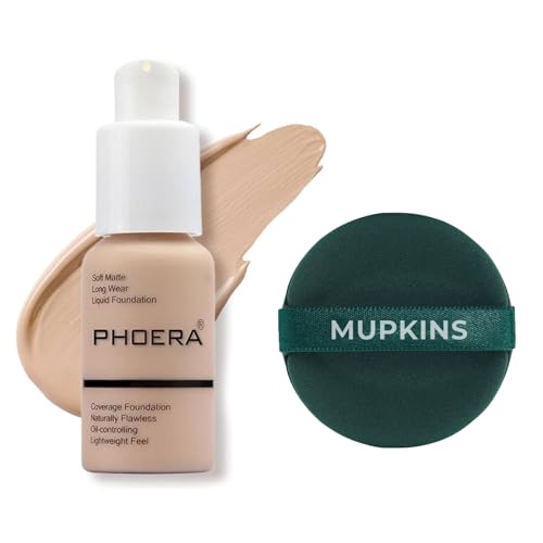 Mupkins Matte Foundation Full Coverage – 30ml Oil Control Flawless Face Foundation for Women & Girls, Makeup Accessories Mature Skin Long Lasting Full Coverage Concealer, Smooth Finish (102 NUDE)