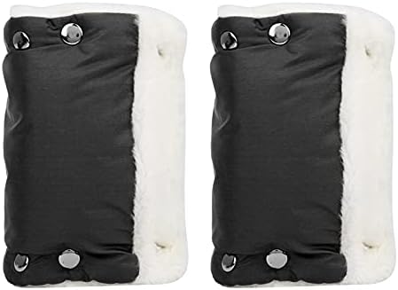 Masyrt Stroller Raincoats Warm Hand Sleeves for Winter Stroller with Flannel Lining for Strollers, Strollers, Strollers, Shopping Trolleys (Black)