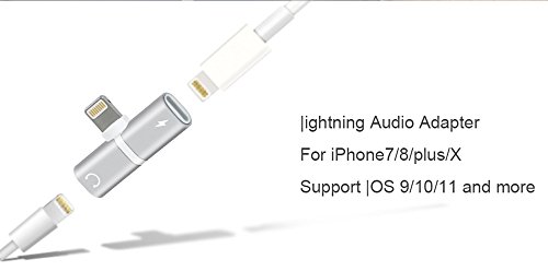 Adaptador Duplo Iphone 7 8 Plus XS-MAX Fone + Carrega Lightning