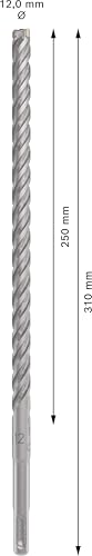 Bosch 1x PRO SDS plus-5X Hammerbohrer, 12 x 250 x 310 mm – Ansicht 3