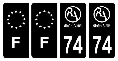 HADEXIA - Lot De 4 Autocollants Plaque Immat' Savoie (73) - Format