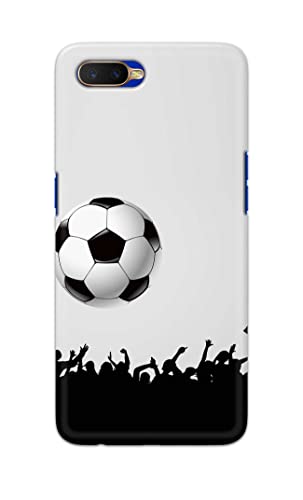 Image of Printed Hard Back Cover Case for Oppo K1 Back Cover (Football Icon) -1302