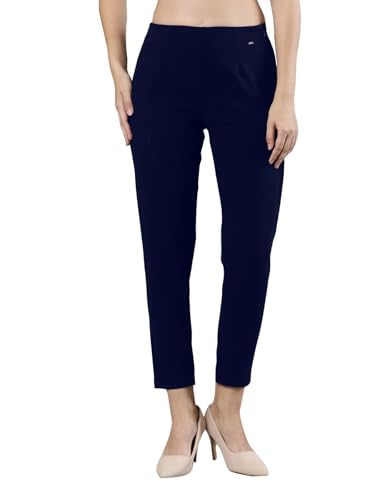 Image of Femmora Comfortable Fit Solid Straight Pant, Breathable Cotton Fabric with Side Zip Button Closure, for Women, Pack of 1