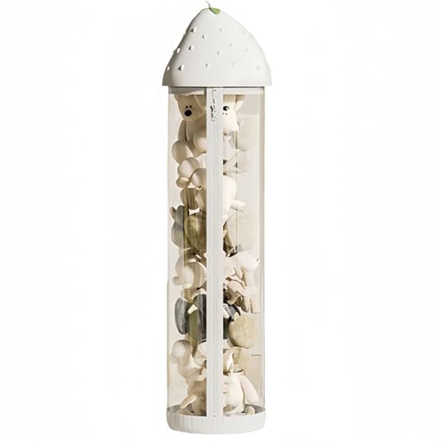 KazeSoぬいぐるみ 収納 縫い包み 収納 透明円柱 ぬいぐるみケース 陳列ケース 陳列棚 抱き枕 おもちゃ 収納ボックス DIY人形展示ボック ぬいぐるみ な丸い収納桶 ぬいぐるみ 棚 人形収納バケツ おやつ収納 収納バケット 収納ケース 蓋付き 36