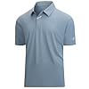 Esabel.C Jacquard Golf Shirts for Men Moisture Wicking Short Sleeve Performance Dry Fit Active Mens Polo Shirts