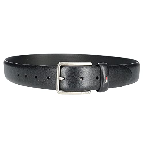 Tommy Hilfiger Men's Smooth Feather Edge Leather Belt, 32, Black2