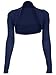 Produktbild krautwear Damen Bolero Langarm Stola Bolerojacke Hochzeit Festlich Einfarbig schwarz grau rosa Navy (Navy)