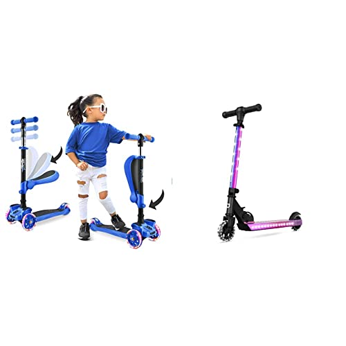 Hurtle 3-Wheeled Scooter For Kids - Wheel Led Lights & Jetson Scooters - Jupiter Kick Scooter (Iridescent) - Collapsible Portable Kids Push Scooter #TOP21