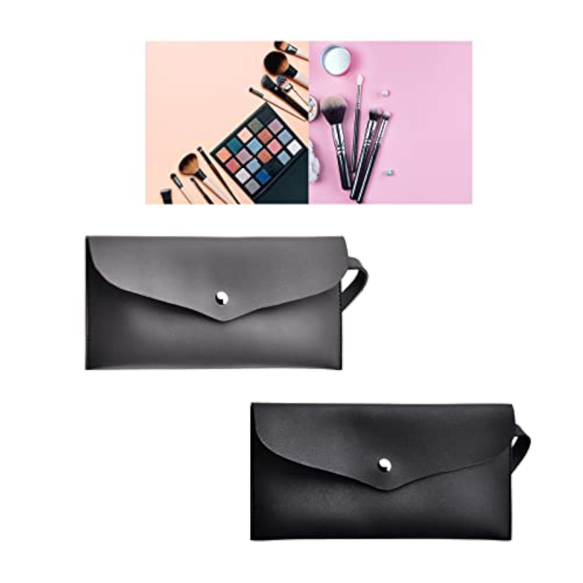 Stylish Portable Makeup Brush Organizer Bag in Grey