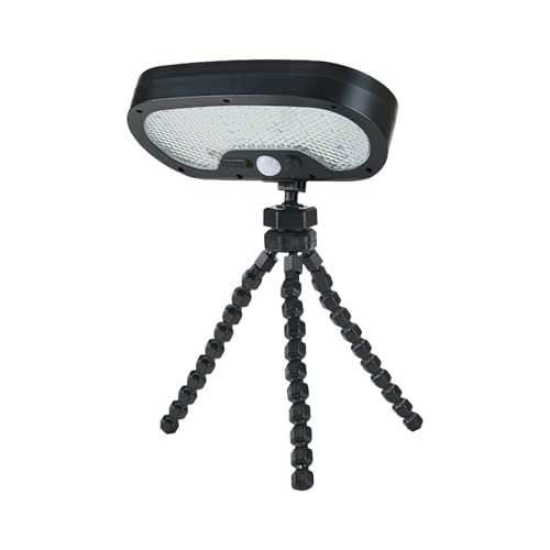 Lampe LED étanche solaire puissante à détecteur et trépied adaptable pour sécurité cour