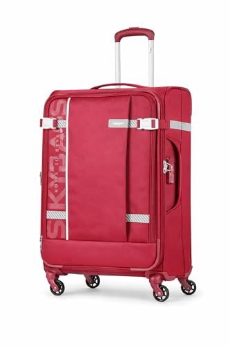 Image of Skybags Polyester Softsided Stylish Luggage Trolley with 4 Spinner Wheels and 5 Years International Warranty (Carmine Red, 81)