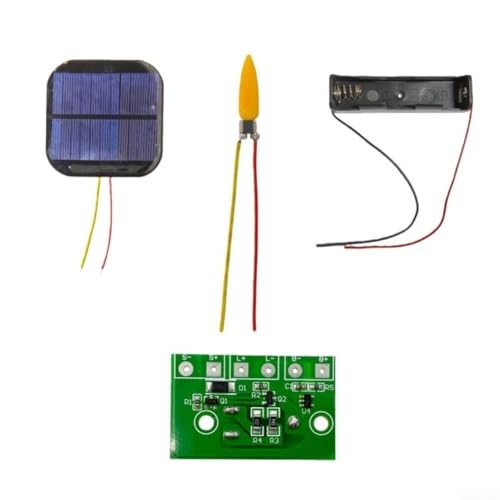 Minhe 3,7 V Solar-Flammenlicht-Steuerplatine-Kit mit springendem Mais-Effekt für Kerzenlampe, inklusive PCB-Batteriebox, Solarpanel, 3 V/3,7 V kompatibel, dekorative Beleuchtungslösung für den