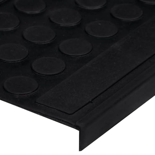 Tapis d'escalier extérieur noir caoutchouc antidérapant protection marches résistante - 8