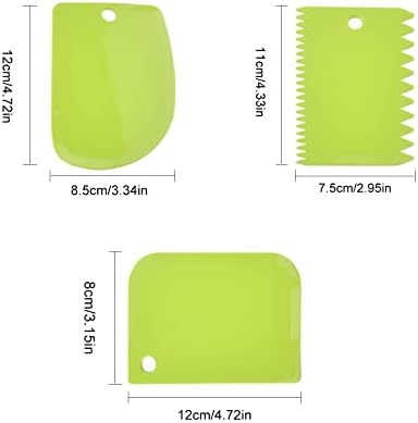 Plastic Cake Baking Scraper for Cake Decorating, Set of 3 Spatulas Cream Cake Edge Decorating