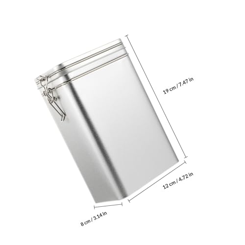Tarro hermético de hojalata Toyvian para granos de café y chocolate en polvo color plata 3