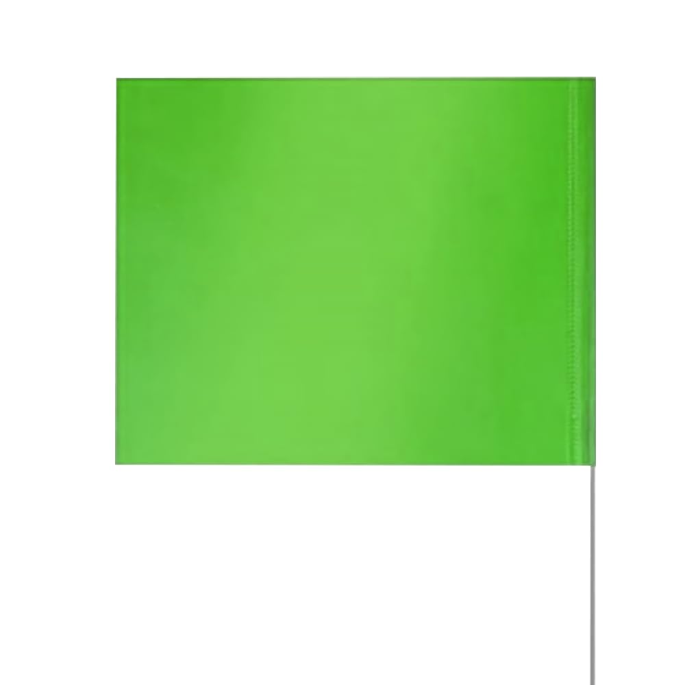 50 Pack Lawn Marker Flags 4.92 x 3.81 Inch Green PVC Marker Flags Landscape Flags Yard Marker Garden Flags Lawn Flags Irrigation Flags Measurement Flags with 15.3 Inch Steel Pole - Image 3