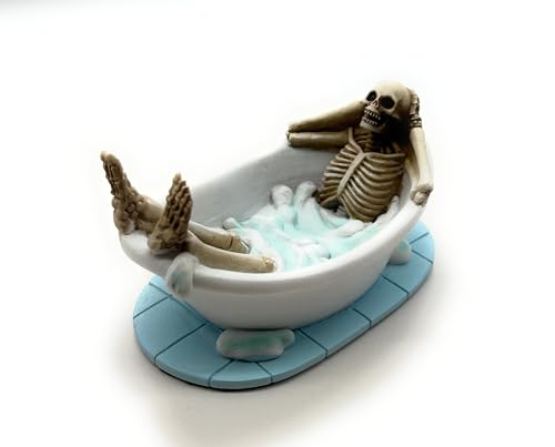 Figura Esqueleto en Bañera Decorativa de Resina