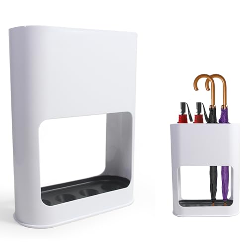 LANZLC Schirmständer, 4 Slots Regenschirmständer, Schirmhalter mit Abnehmbarer Abtropfschale,...