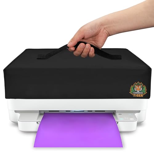 Umbrotiger Printer Dust Cover for HP ENVY 6055e Wireless Color Inkjet Printer - Waterproof Anti-Static Dustproof Cover, Foldable 18.5x15.7x5.1in with Handle (300D Oxford Fabric) for Office and Home