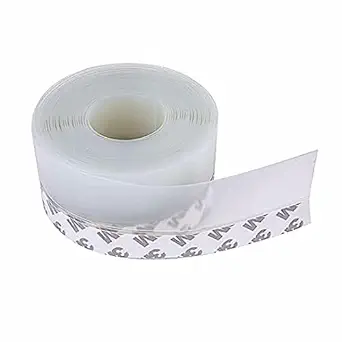 SXWLJT Silicone Seal Strip,Silicone Sealing Sticker for Door or Window,Weatherproof Soundproof Self Adhesive Door Strip Bottom,Slim Insect Proof Seal Strip for Gap of House or Shower Door, 3 meter