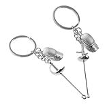 valiclud portachiavi decorativo per schermidore con foil e sabre souvenir sportivo per appassionati ciondolo per zaino e regali per club unisex