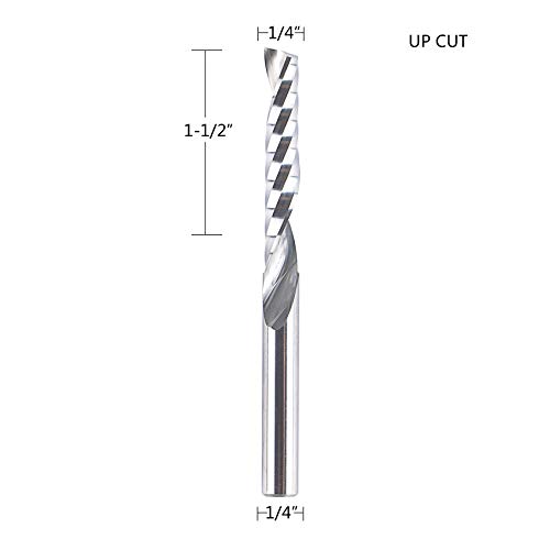 SpeTool Extra Long O Flute Spiral End Mill Carbide Router Bits 11/2 inch Cutting Length Single