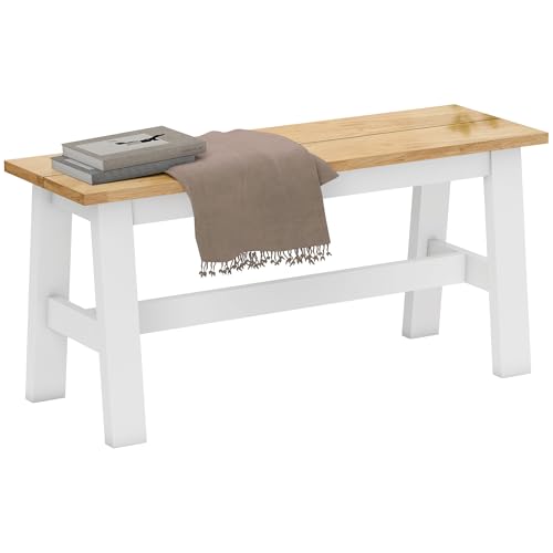 HOMCOM Sitzbank für Esszimmertisch Küchenbank aus Kautschukholz Holzbank mit Landlaus-Stil Essbank für Esszimmer, Eingang, Schlafzimmer, bis 240 kg, 95 x 30 x 45 cm, Eiche HOMCOM Sitzbank für Esszimmertisch Küchenbank aus Kautschukholz Holzbank mit Landlaus-Stil Essbank für Esszimmer, Eingang, Schlafzimmer, bis 240 kg, 95 x 30 x 45 cm, Eiche