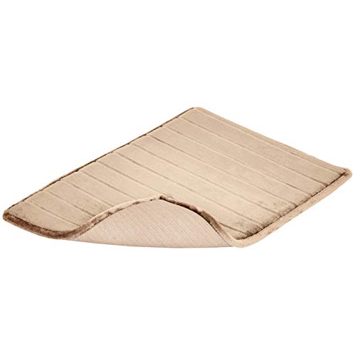 AmazonBasics Striped Memory Foam Bath Mat, Tan, 50 x 80 cm